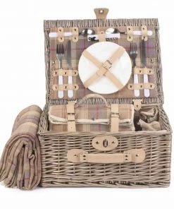 Willow Direct Tartan Picnic Hamper For 2 Lavender