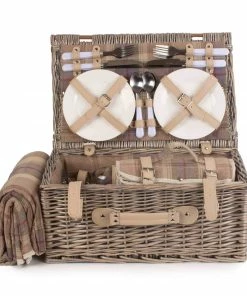 Willow Direct Tartan Picnic Hamper For 4 Lavender