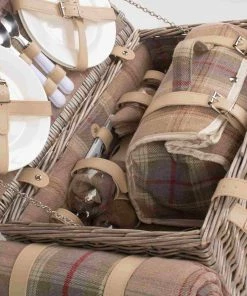 Willow Direct Tartan Picnic Hamper For 4 Lavender