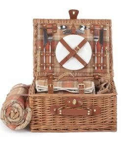 Willow Direct Tartan Picnic Hamper For 2 Autumn Red