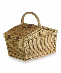 Willow Direct Tweed Double Lidded Picnic Hamper For 2 Green Tableware