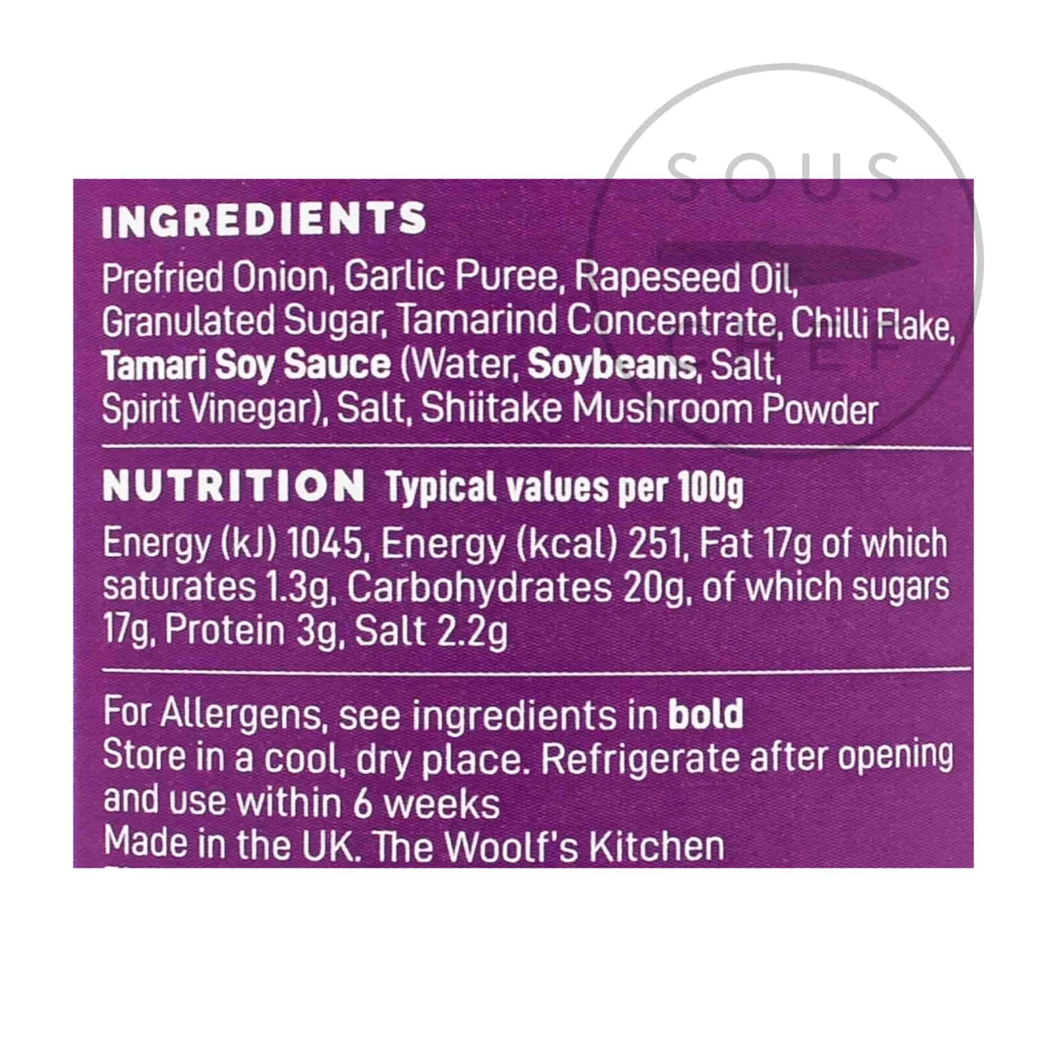 Ingredients The Woolf's Kitchen Nam Prik Pow! 190ml 4 Ingredients The Woolf's Kitchen Nam Prik Pow! 190ml