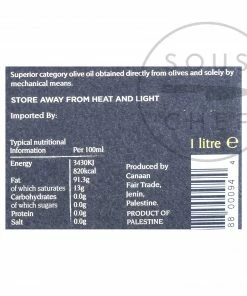 Zaytoun Organic Extra Virgin Olive Oil 1L Ingredients