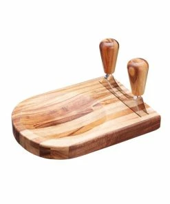 Kitchencraft Acacia Wood Hachoir Mezzaluna Set