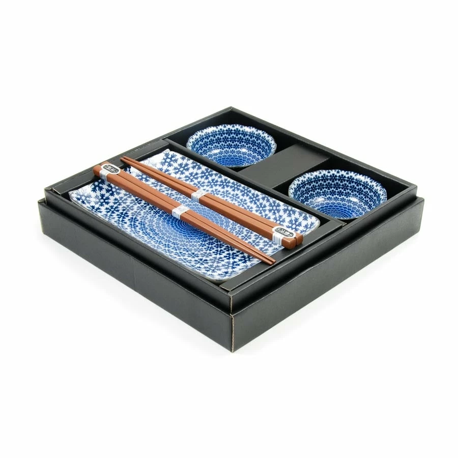 Kiji Stoneware & Ceramics Blue Star Sushi Serving Set Tableware 6 Kiji Stoneware & Ceramics Blue Star Sushi Serving Set Tableware