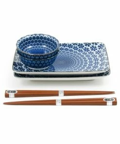 Kiji Stoneware & Ceramics Blue Star Sushi Serving Set Tableware 8 Kiji Stoneware & Ceramics Blue Star Sushi Serving Set Tableware