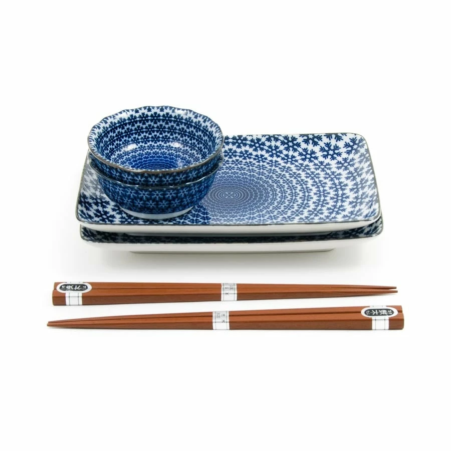Kiji Stoneware & Ceramics Blue Star Sushi Serving Set Tableware 5 Kiji Stoneware & Ceramics Blue Star Sushi Serving Set Tableware