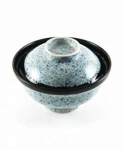 Kiji Stoneware & Ceramics Blue Wave Covered Bowl