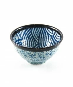 Kiji Stoneware & Ceramics Blue Wave Rice Bowl Tableware