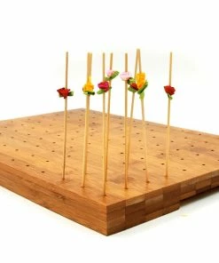 First Pack Wooden Canape Skewer Display For 120 Canapes Tableware