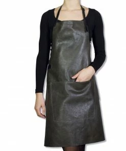 Cookware Dutchdeluxes Leather BBQ Apron In Vintage Grey
