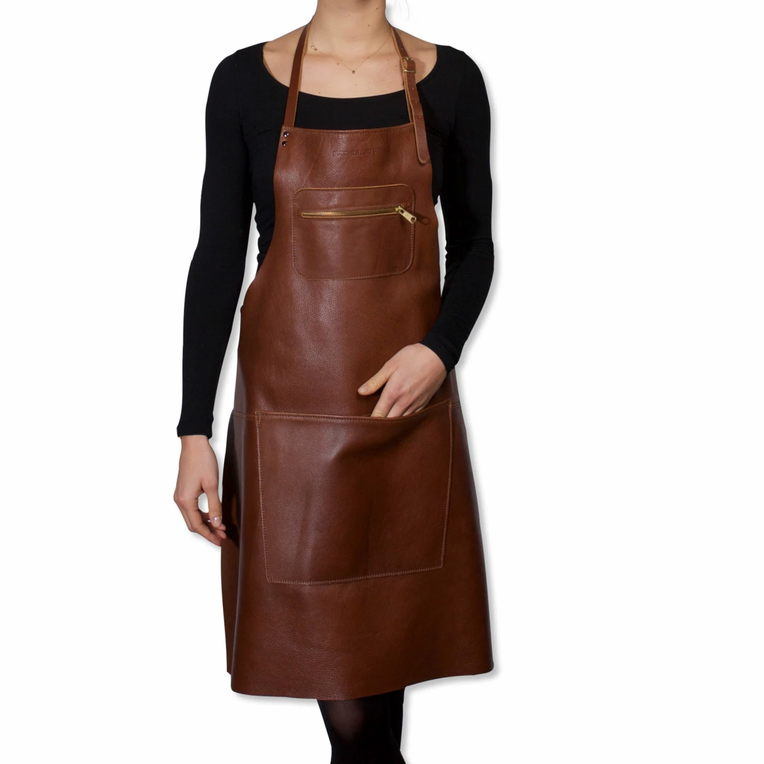 Dutchdeluxes Leather Zipper Apron In Classic Brown Cookware 6 Dutchdeluxes Leather Zipper Apron In Classic Brown Cookware