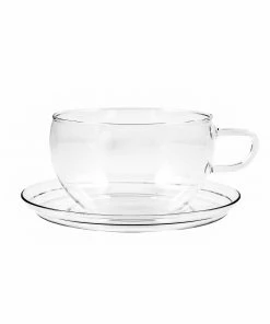 Trendglas Glass Teacup & Saucer 400ml