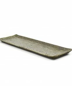 Kiji Stoneware & Ceramics Green Glaze Oblong Sushi Platter