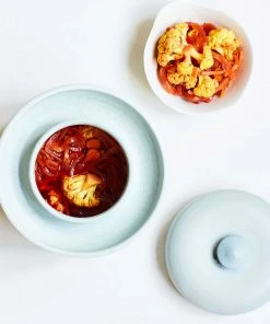 Sauerkraut Pots Handmade Stoneware Fermenting Crock In Blue 2 Litre Cookware