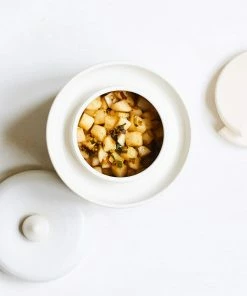 Sauerkraut Pots Handmade Stoneware Fermenting Crock In White 2 Litre