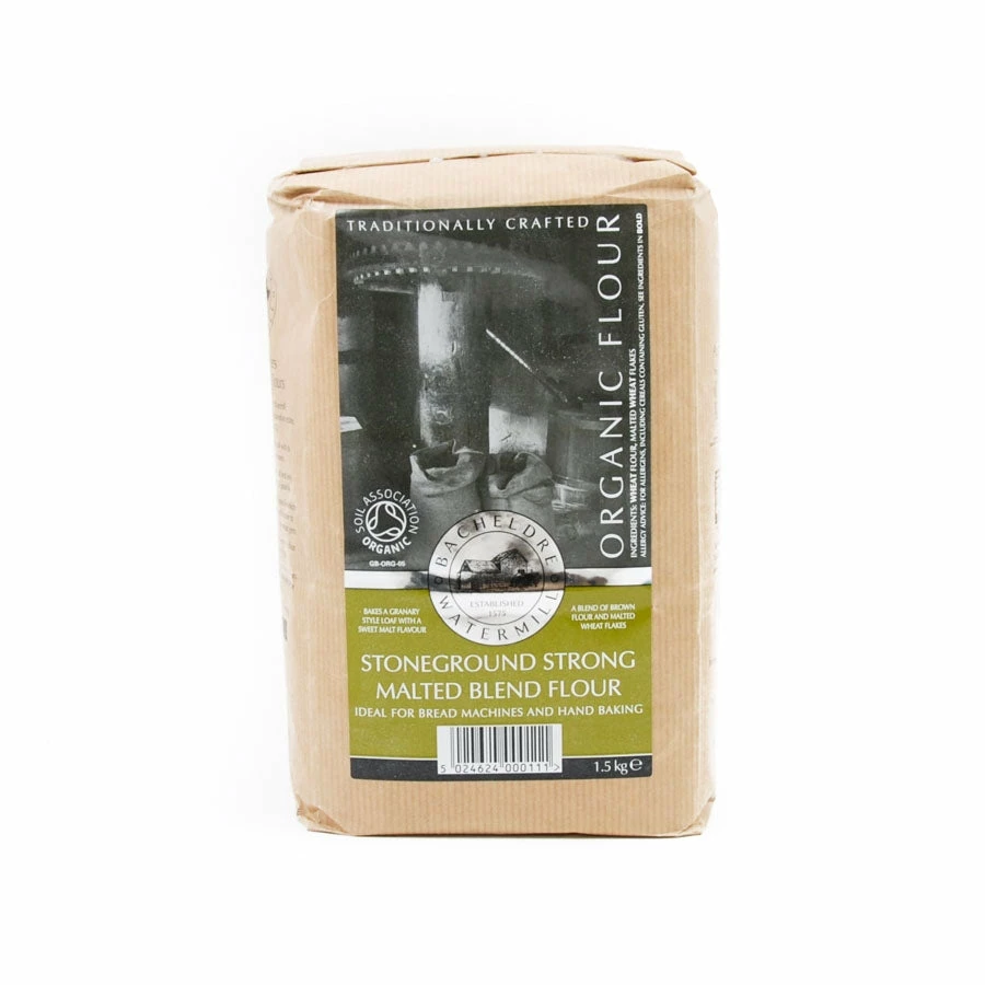 Bacheldre Watermill Ingredients Bacheldre Organic Stoneground Strong Malted Blend Flour 1.5kg 3 Bacheldre Watermill Ingredients Bacheldre Organic Stoneground Strong Malted Blend Flour 1.5kg