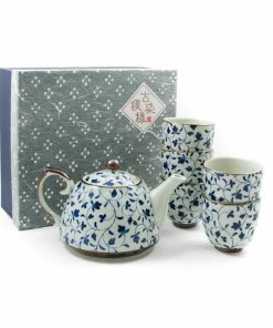 Kiji Stoneware & Ceramics Tableware Shizen Blue Japanese Teapot & Teacup Set